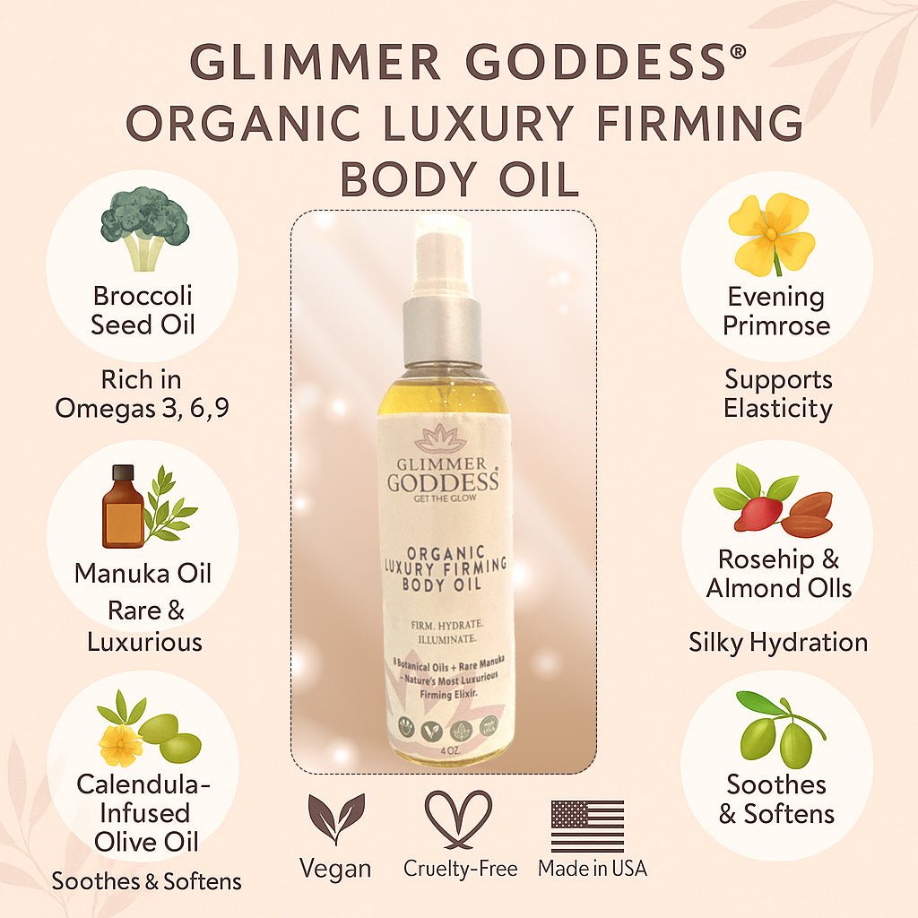 Organic Luxury Firming Body Oil – Hydrating Glow with Evening Primrose and Rosehip Oil 4 oz.-1